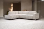 Canapé d'Angle Colette en Tissu Marbella Beige – Élégance et Confort Contemporains