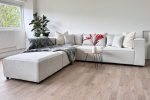 Canapé Elégance Chenille Modulable Blanc cassé 4+1 Pouf – Image 2