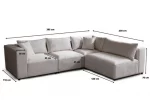 Canapé Azra Modulable en Velours Blanc Cassé – Image 11