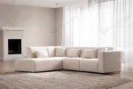 Canapé d'Angle Coco en Velours Blanc Cassé – Élégance et Confort pour Votre Salon