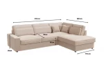 Canapé d'Angle Lexus en Velours Beige – Élégance et Confort Contemporains – Image 4
