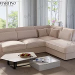 Canapé d'Angle Lexus en Velours Beige – Élégance et Confort Contemporains