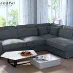 Canapé d'Angle Lexus en Velours Côtelé Gris Anthracite – Élégance et Confort Contemporains