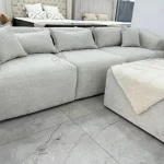 Canapé Mila Modulable en Chenille Blanc Cassé – Polyvalence et Élégance Contemporaine