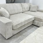 Canapé Mini Lexus en velours côtelé blanc cassé