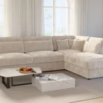 Canapé d'Angle Lexus en Tissu Marbella Beige – Élégance et Confort Contemporains