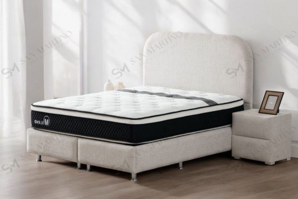 Lit Coffre Jade Chenille Blanc Cassé