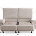 Lit coffre Maya Chenille Blanc Cassé