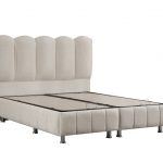 LIT COFFRE EVA BLANC CASSÉ CHENILLE