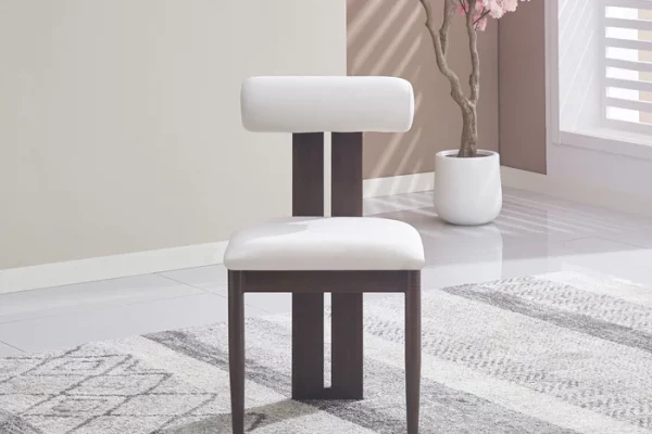 Chaise Tiffany Pied Effet Bois Noyer