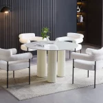 Table À Manger Anais Effet Marbre Blanc