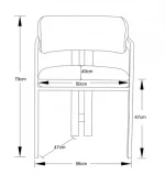 Chaise Mellow Pied Metal Noir Assise Grain Sable – Image 5