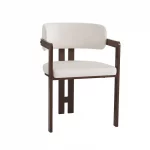 Chaise Mellow Effet Pied Noyer Velours Beige – Image 3