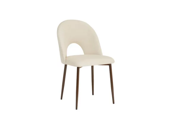 Chaise Teddy Pied Effet Bois Noyer