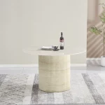 Table À Manger Baeita Pied Effet Travertin