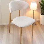 Chaise Lucile Pied Effet Bois Grain Beige