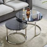 Table basse Ushuaia noire pieds chrome