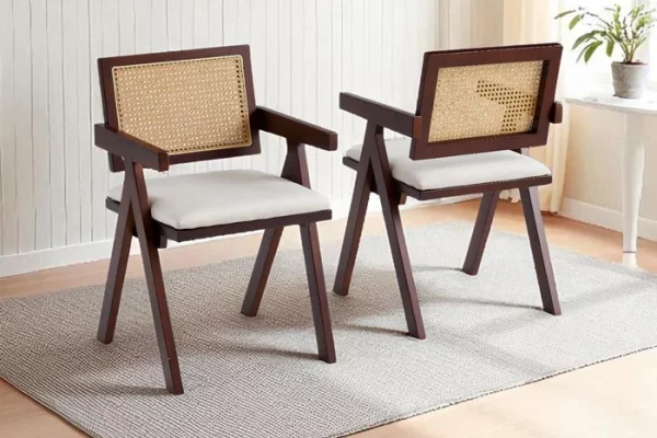 Chaise Rotin - Bois Noyer