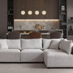 Canapé Azra Modulable Chenille Blanc cassé