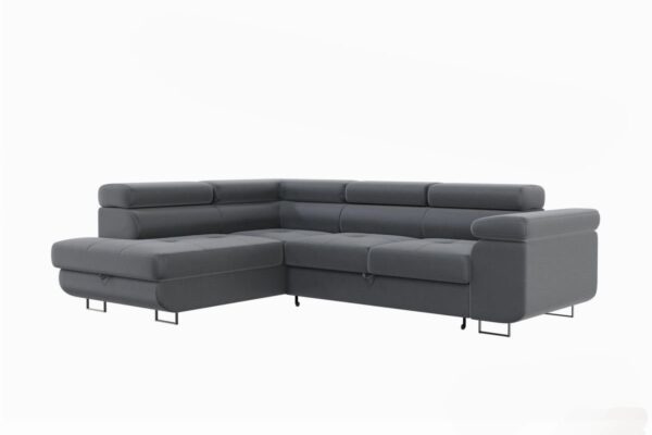 Canapé D'angle Convertible Tony Gris Anthracite