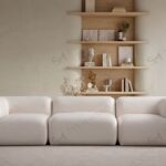 Canapé Nuage Velours Blanc cassé