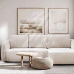 Canapé D'angle convertible Porto Marbella Blanc Cassé