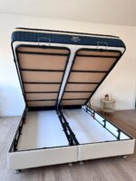 Lit Coffre CELIA BLANC CASSE - Velours – Image 3