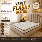 Cadre Natura + Sommier + Matelas 140x190 cm Épaisseur 20cm